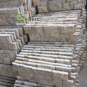 Sụt giảm Màu Be Travertine Đá Xếp Chồng Lên Nhau Cho Tường Bên Ngoài Tấm Ốp