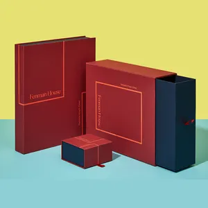 Luxe Op Maat Gemaakte Boekvorm A4 Formaat Kartonnen Glijdende Verpakkingslade Geschenkdoos