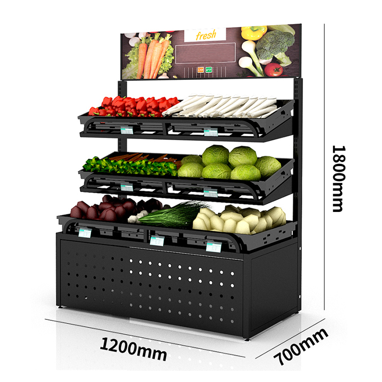 Customized Factory Supply Fruit Display Stand Metal Display Rack Shelf Display Rack for Supermarket — view 2