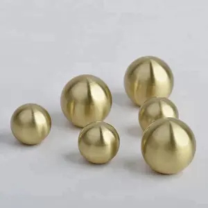 Brass Handle Satin Brass Color Solid Brass Round Ball Pull Handle Copper Knob With Single Hole