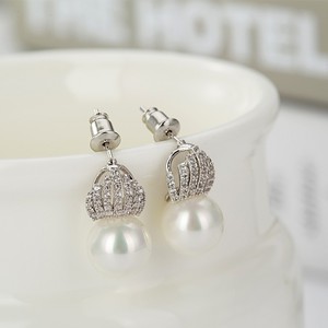 Teemi al por mayor de moda femenina piedra de la CZ y <span class=keywords><strong>Pearl</strong></span> lindo para la boda y del partido precioso Pequeño Mujeres Pendientes - Product Image 2