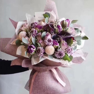 48CMX 5Y Chất Lượng Cao Thân Thiện Với Môi Linen Vải Hoa Gói Giấy Cuộn Lưới - Product Image 3