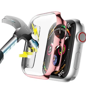 شاشة واقية حالة لتفاح Watch4 44 مللي متر 40 مللي متر iwatch series 4 HD صدمة والدليل على تحطم مقاومة قذيفة الإطار حامي غطاء