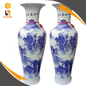 <span class=keywords><strong>Jarrones</strong></span> de Piso Grandes de Cerámica China, Diseño Clásico Azul y Blanco 2021, Económicos - Product Image 2