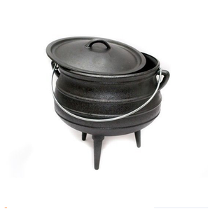 Équipement de restaurant, cuisine, potjie en fonte à 3 pieds avec couvercle - Product Image 2
