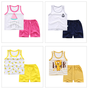 Fresco carino casual senza maniche pantaloncini vestito vendita a buon mercato vestiti coreani per bambini all'ingrosso <span class=keywords><strong>abbigliamento</strong></span> per bambini 2018 - Product Image 4