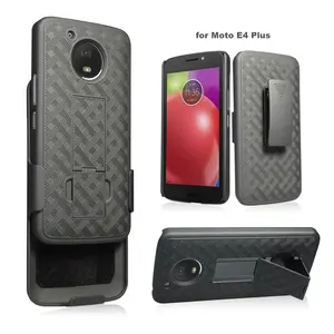 Capa de coldre de concha robusta para motorola, moto e4 plus, com suporte embutido