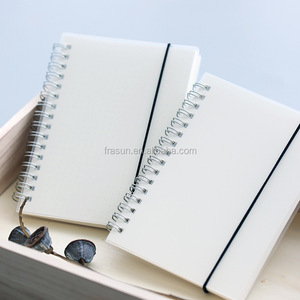 Stampa personalizzata bianco PVC copertina in plastica vuota a <span class=keywords><strong>spirale</strong></span> Notebook <span class=keywords><strong>con</strong></span> copertina trasparente per studenti ufficio cancelleria - Product Image 2