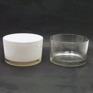 20 oz rociado blanco opaco cilindro en forma de vela de cristal ancho superior - Product Image 2