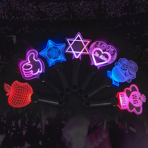 Bâton led clignotant de concert en acrylique, logo personnalisé, fournitures de fête, vente en gros - Product Image 1