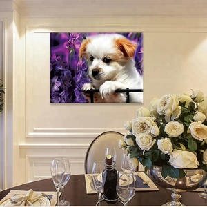 Lage minimale bestelhoeveelheid, op maat gemaakte schattige honden-stijl 5D diamant schilderijen dieren voor kamerdecoratie - Product Image 2