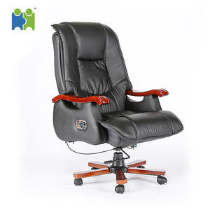 Cuero negro giratoria de oficina silla con diseño ergonómico (Natalie) - Product Image 1