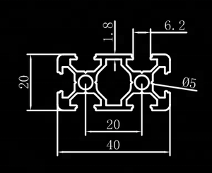 Prix d'usine par kg d'Indonésie Série 2040 T Profil d'extrusion en aluminium industriel incurvé par fente - Product Image 6
