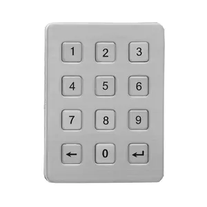 3x4 12 keys stainless steel matrix small keypad rs232 with conversion board