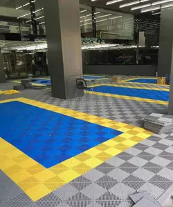 Super kwaliteit goede prijs vented drainage pp grijpende garage vloertegels/verwijderbare plastic industriële grijpende floor