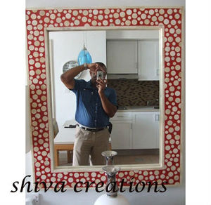 Bulk Wholesale Mother of Pearl <b>Wood</b> Inlay Wall <b>Mirror</b> <b>Frame</b> Bone-Inlay Design - Product Image 1