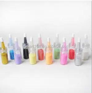 yimart 12 colorati lucidi polvere glitter nail art glitter polvere con piccoli bocca tagliente bottiglia per le unghie