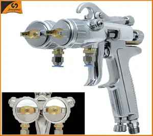 93 SHUNHE HVLP gravity type paint chrome double nozzle spray gun painting with hvlp spray gun