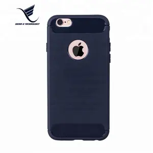 Capa de celular lisa de estilo clássico, slim fit, capa de telefone escovado, tpu para iphone 6