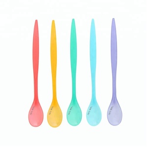 Cuchara desechable para batidos, mango largo de plástico, Color rojo, 19,5 cm - Product Image 2