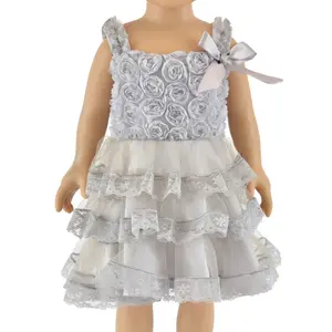 Everyest lovely princess party dress flower doll clothes 18 young girl doll cloth per bambole di giocattoli americani