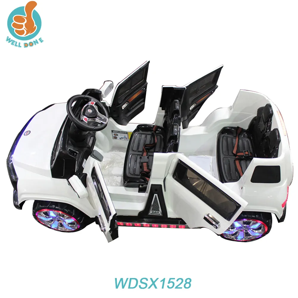 WDSX1528 Heiße Kinder fahren mit dem Auto 4-Sitzer Elektroauto Spielzeug mit 12V Batterie Musik einstellen