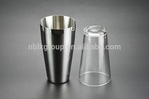 Agitateur à Cocktail Boston, <span class=keywords><strong>en</strong></span> acier inoxydable et <span class=keywords><strong>verre</strong></span>, Logo de la marque du monde - Product Image 2