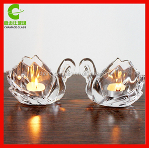 Cygne en cristal votive titulaire cristal taillé à <span class=keywords><strong>la</strong></span> main bougeoir comme bougie de mariage centres de table - Product Image 3