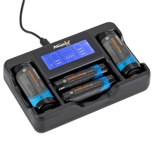 Alunefire SC-04 USB Smart battery charger schermo LCD Intelligent li-ion <span class=keywords><strong>18650</strong></span> 14500 16340 26650 1.2V Ni-mh Ni-Cd AAA AA Charger - Product Image 5