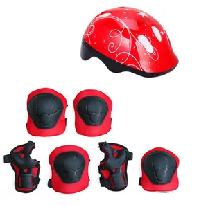 儿童头盔防护装备 roller 鞋防护装备 7 套男孩和女孩头盔套装膝垫肘护腕