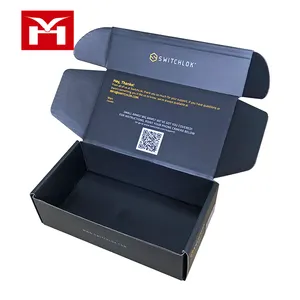 Black matt lamination corrugated paper craft mailer box for shipping