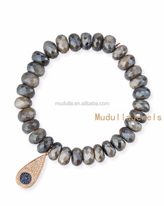 BM25190 Nuevos diseños Joyería de moda Lovely CZ Micro Pave Charm Gemstone Bead Bracelet Stacking Arm Party Pulseras - Product Image 5