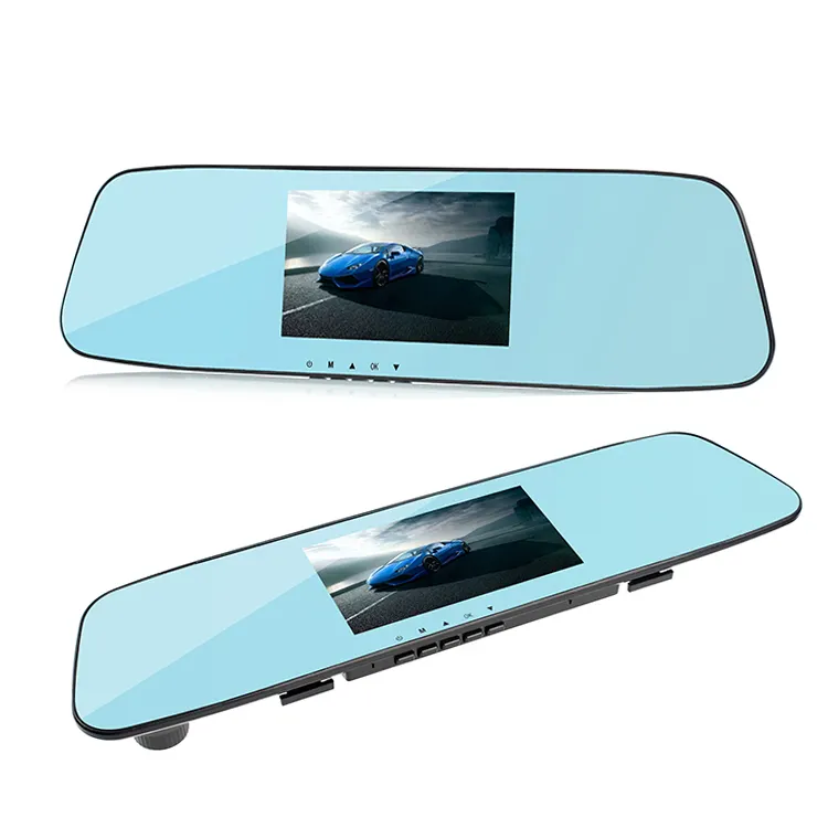 Espejo de la cámara grabadora de coche L505C espejo retrovisor Cámara 4,3 pulgadas pantalla táctil dash cam lente doble 1080P hd coche dvr
