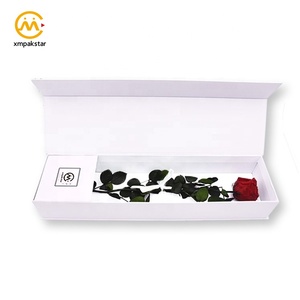 عرض خاص من المصنع صندوق فاخر مستطيل ورقي أسود صلب لتعبئة باقة الورود - Product Image 2