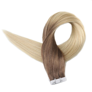 <span class=keywords><strong>Cheveux</strong></span> blonds Couleur De Bonne Qualité 8 # Devenant 60 Blonde Balayage Appliques Humano Fita Adesiva <span class=keywords><strong>Colle</strong></span> dans les <span class=keywords><strong>Cheveux</strong></span> - Product Image 3