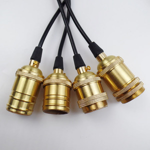 Vendimia E26 E27 lámpara loft estilo industrial latón bombilla Edison portalámparas base para <span class=keywords><strong>luz</strong></span> de techo colgante - Product Image 2
