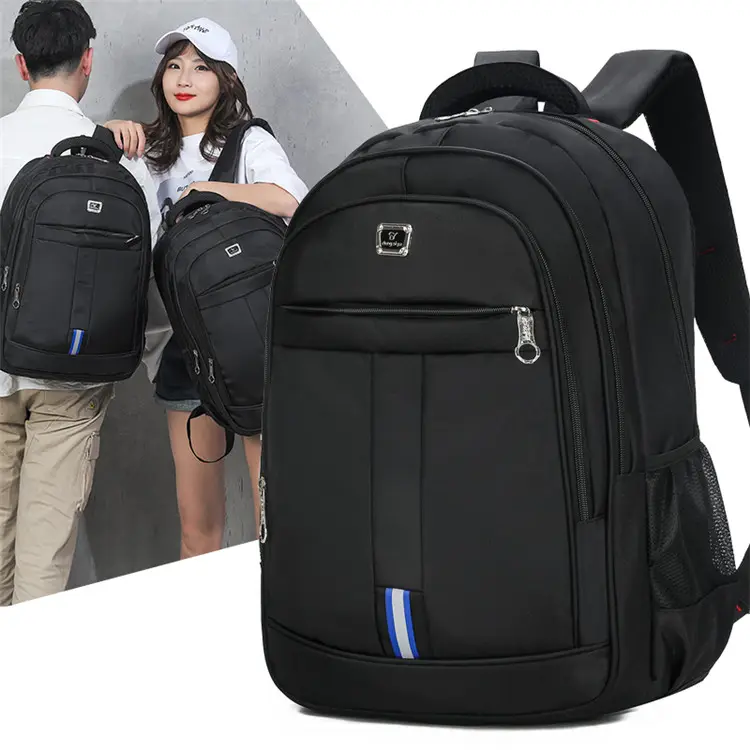 Knapsack College Backpack Bags Korea Style Men's Computer Travel Durable Custom Logo Unisex Polyester Laptop Backpack Geometric