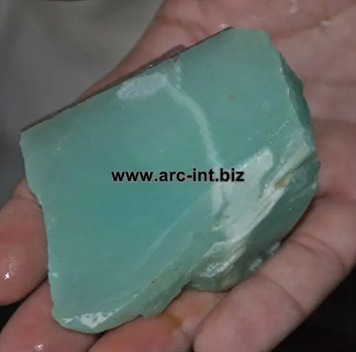 자연 녹색 chrysoprase 거친