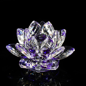 Colorful <strong>Quartz</strong> Crystal Lotus Flower Crafts Home <strong>Party</strong> Decor Ornaments Gifts Glass Paperweight Figurines Crystal Glass Lotus - Product Image 3