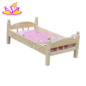 新的最热婴儿微型木制玩具屋床为娃娃 W06B059