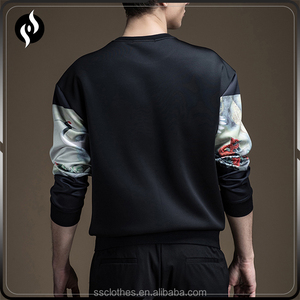 <span class=keywords><strong>El</strong></span> último diseño de personalizar la impresión jersey negro de cuello redondo camiseta de los hombres - Product Image 2