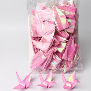 100 Stück Liebesthema Mehrfarbige Handgemachte Europäische Volkskunst Papier DIY <span class=keywords><strong>Origami</strong></span>-Kraniche Gefaltete Kraniche Verschiedene Größen Hochzeit Babyparty - Product Image 5