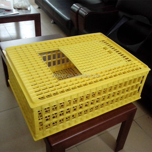 wholesale chicken crates plastic poultry / duck transport box with yellow color