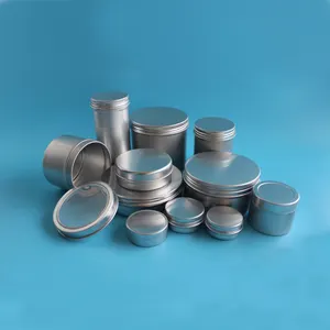 2oz 60g aluminum jar 60 ML metal tin with screw lid candle jar