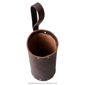 Genuine Leather Bottle <b>Holder</b> <b>Wine</b> Carrier Flask Cover - Product Image 2