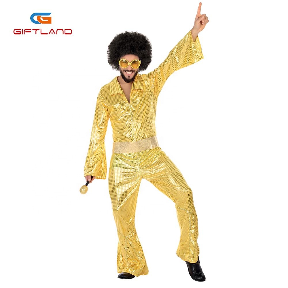 Yellow Shiny Disco Costume