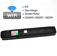 Escáner Wifi IScan, Escáner Digital Portátil de 1050 DPI, Escáner Práctico para Documentos, Fotos y Recibos, Doble Rollo con Pantalla LCD