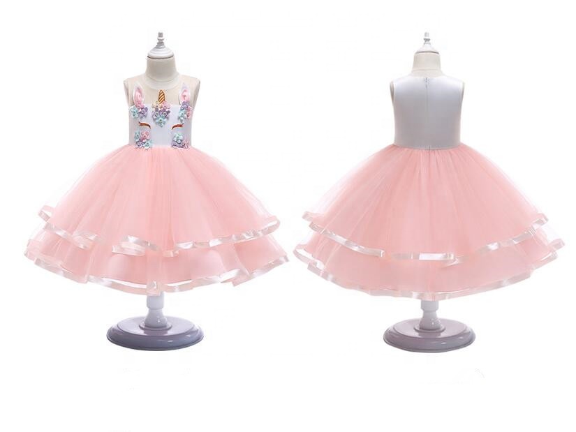 New Style Unicorn Princess Dresses For Girls Halloween Birthday Party Costumes Unicorn Flower Tutu Skirt
