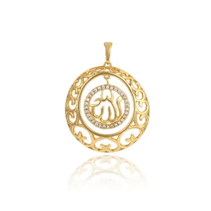 33721 xuping jewelry 24k gold plated round muslim gold allah religious pendants