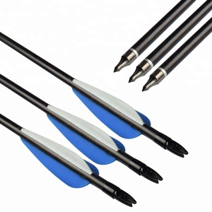 Flèches de chasse en fibre de verre bleues et blanches pour arc et flèche - Product Image 2